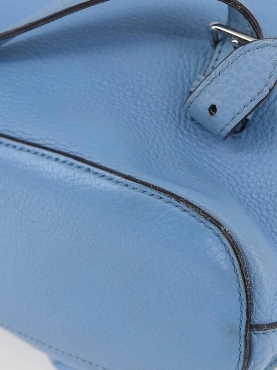 GUCCI Bamboo Backpack Leather Light Blue Silver 370833 Auth BA9273V main image 13